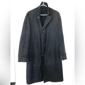 Rare Vintage Hudson's Bay Company Trench Coat Mens size M/L Black HBC longline